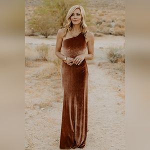 Tatiana Velvet One Shoulder Maxi Dress